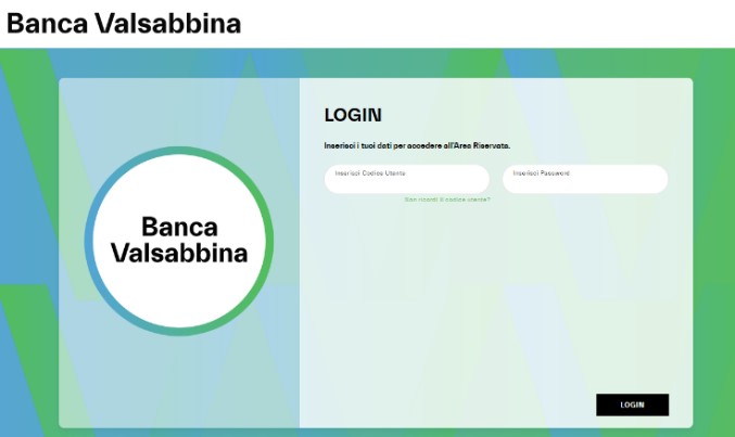 PAGINA LOGIN | Banca Valsabbina